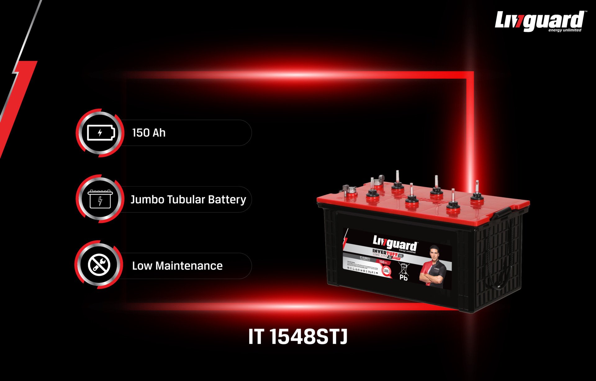 Livguard INVERTUFF IT1860TT Inverter Battery 180 Ah